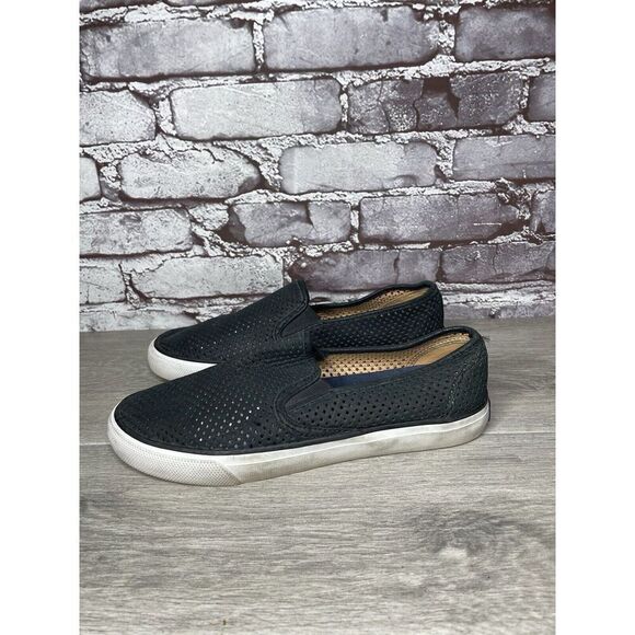 Sperry Seaside Perforated Black Suede Leather Slip On Shoes Sneakers 8M US/39EU - Picture 16 of 16